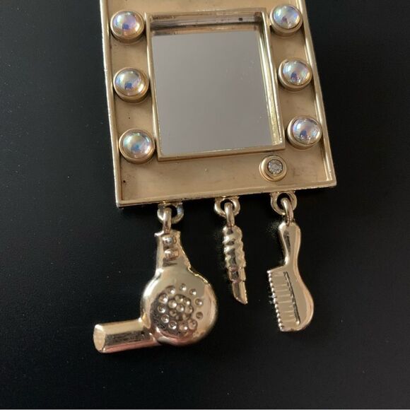 Vintage AJC Gold Vanity Charm Brooch - Picture 2 of 4